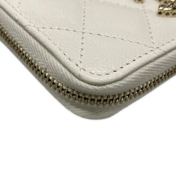 Auth CHANEL Matelasse AP4560/B12928/10601 White Shiny grained calfskin Strass - Picture 6 of 10